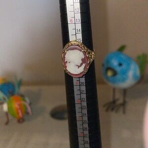 Size 7.5 Caramel Cameo Ring. They are so elegant and sweetly old fashioned.